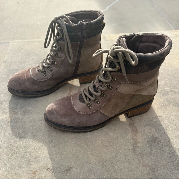 Earth Elements Tessa Lace Up Combat Hiker Boots Leather Mushroom Size 11 EUC - Picture 2 of 10